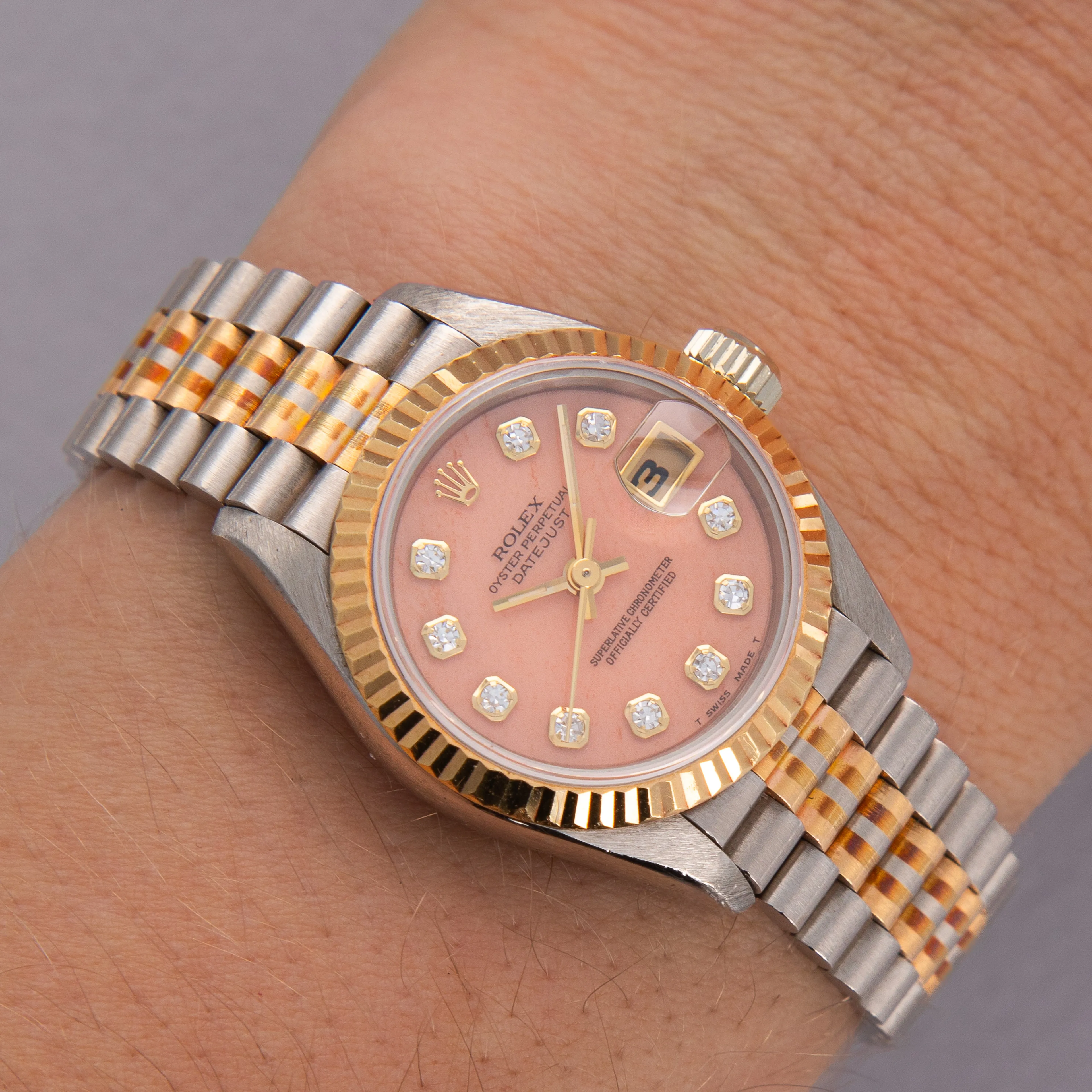 Rolex Lady-Datejust 69179 26mm White gold, yellow gold and rose gold Rose 19