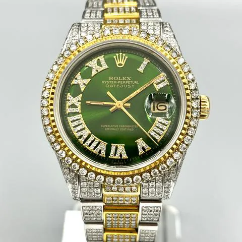 Rolex Datejust 36 1601 36mm Yellow gold and stainless steel Green
