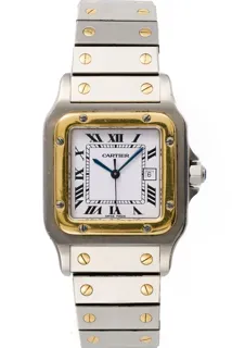 Cartier Santos Galbée 2961 Yellow gold and Stainless steel White