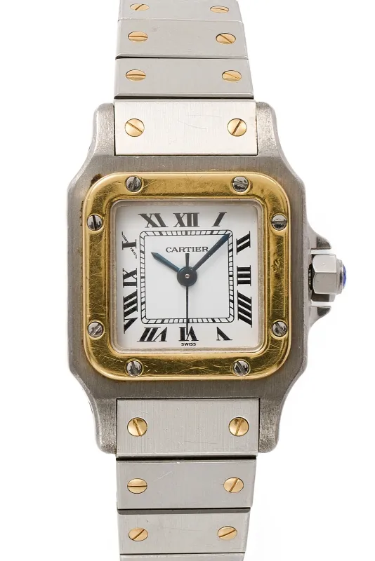 Cartier Santos 1170902 26mm Yellow gold and stainless steel White