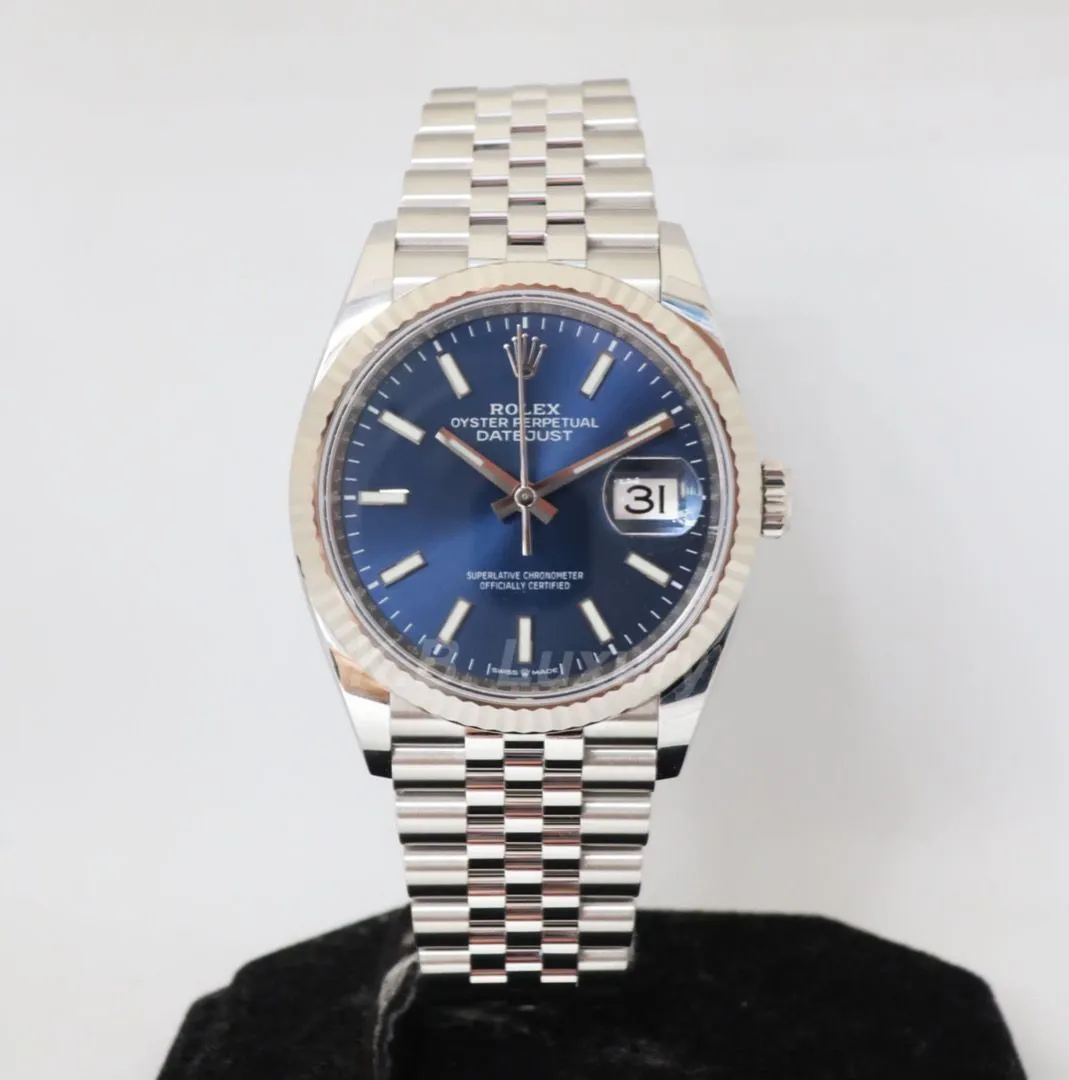 Rolex Datejust 36 126234 36mm White gold and Stainless steel and 18k white gold Blue