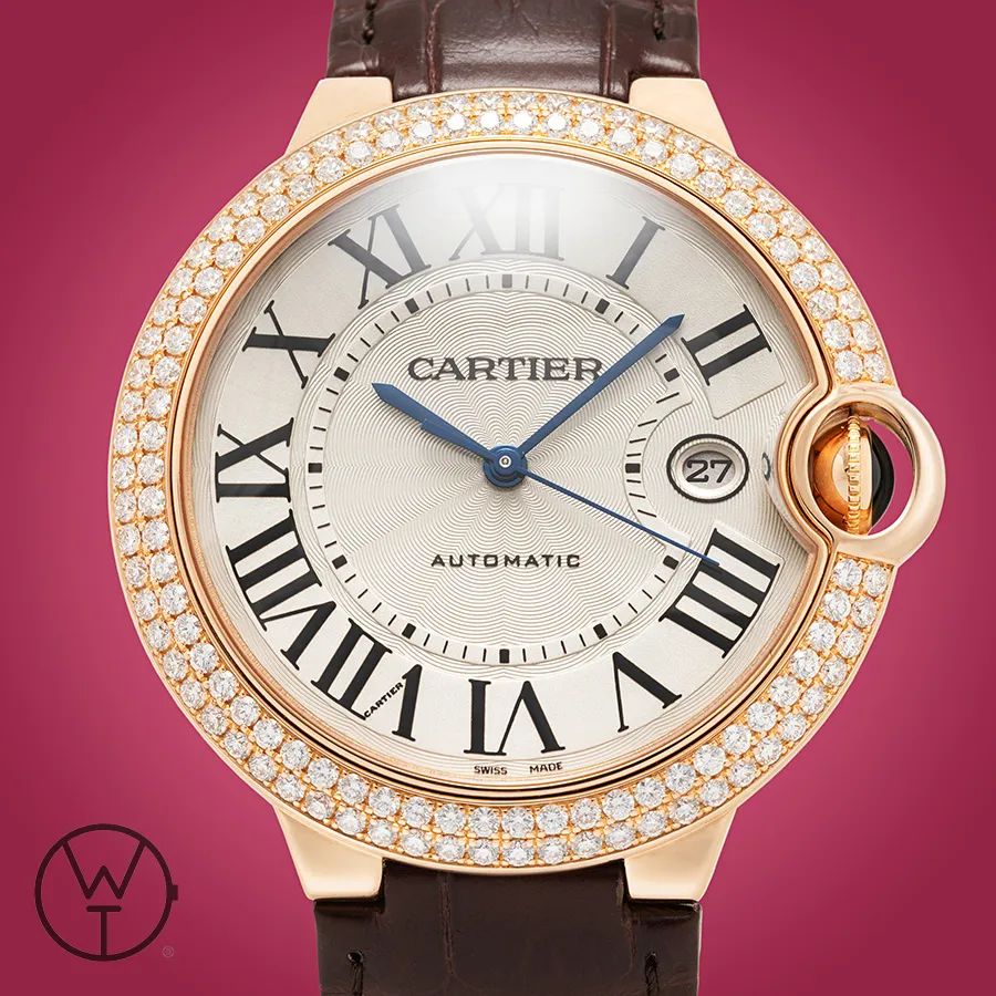 Cartier Ballon Bleu 2999 42mm Rose gold Silver