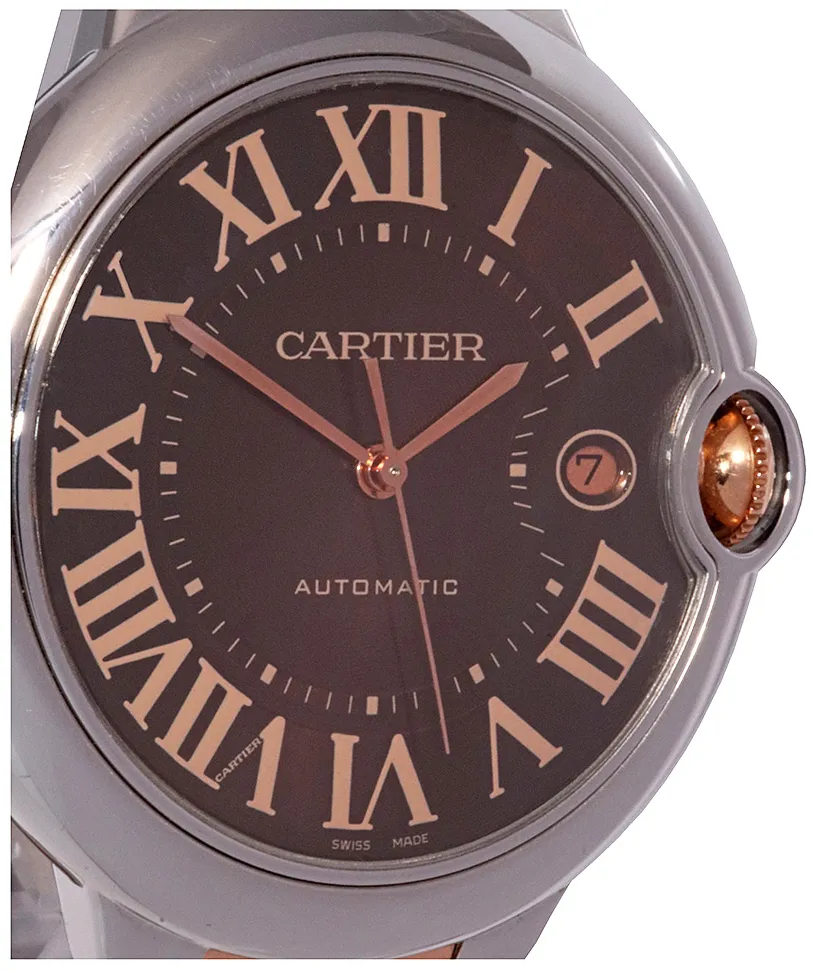 Cartier Ballon Bleu W6920032 42mm Rose gold and Stainless steel Brown 3