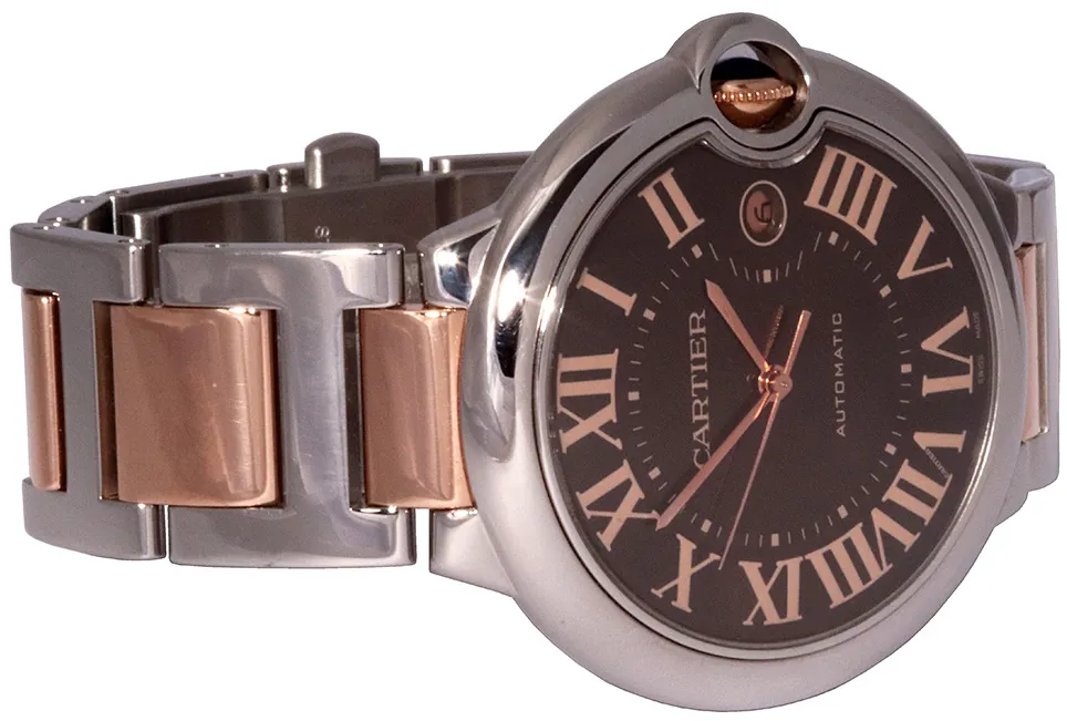 Cartier Ballon Bleu W6920032 42mm Rose gold and Stainless steel Brown 5