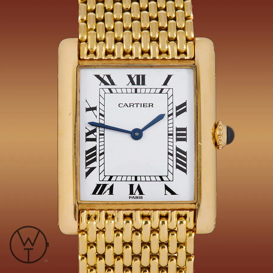 Cartier Tank 96065 24.5mm Yellow gold White