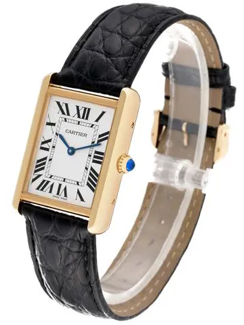 Cartier Tank Solo W1018855. 34mm Yellow gold Silver 9