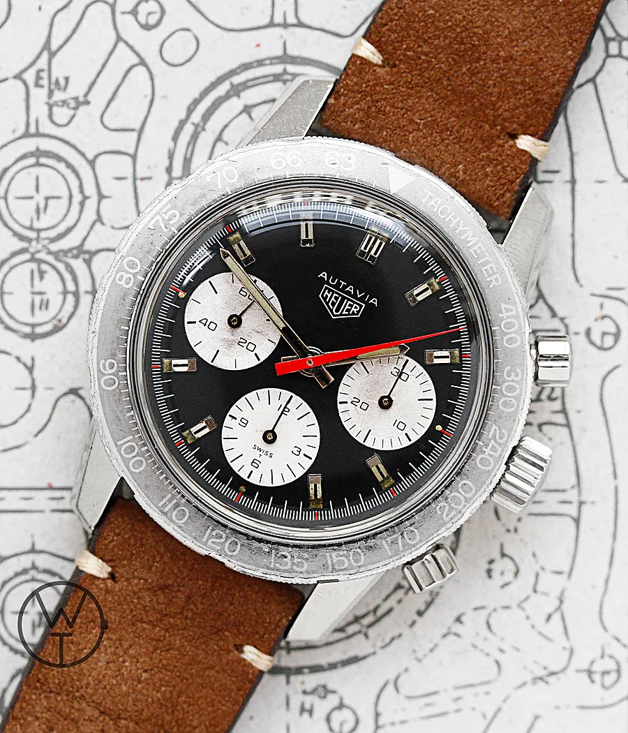 Heuer Autavia 2446C 39mm Stainless steel