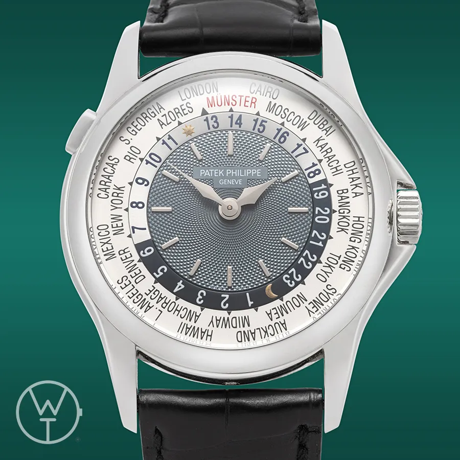 Patek Philippe World Time 5110P 37mm Platinum Blue