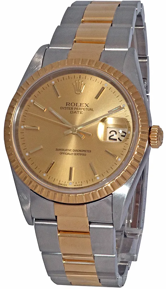 Rolex Oyster Perpetual Date 15223 34mm Stainless steel Champagne 1