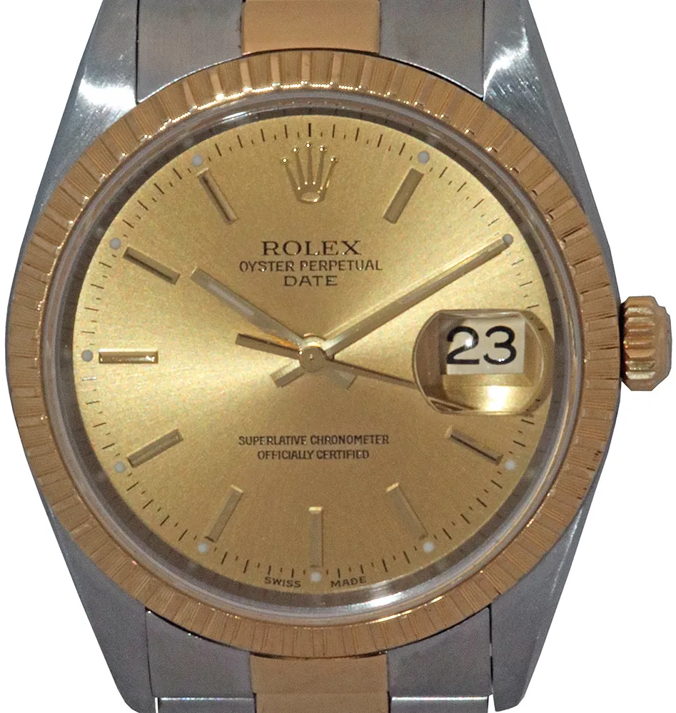 Rolex Oyster Perpetual Date 15223 34mm Stainless steel Champagne 3