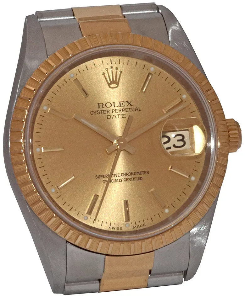 Rolex Oyster Perpetual Date 15223 34mm Stainless steel Champagne 4