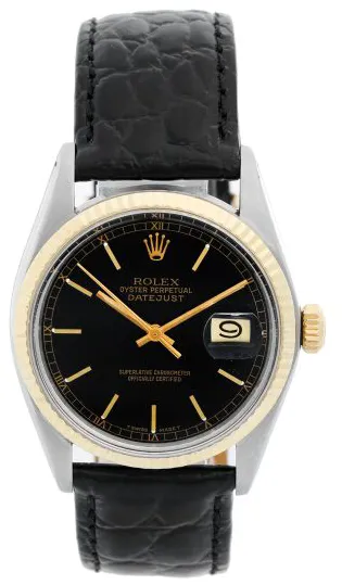 Rolex Datejust 16013 36mm Yellow gold and stainless steel Black