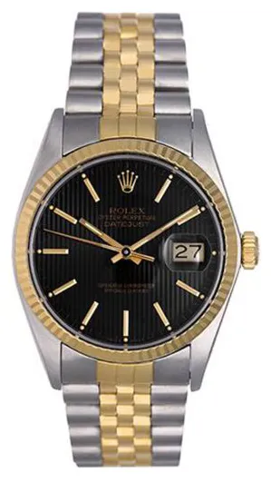 Rolex Datejust 16013 36mm Yellow gold and stainless steel Black