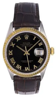 Rolex Datejust 36 16013 Yellow gold and Stainless steel Black