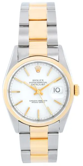 Rolex Datejust 16203 36mm Yellow gold and stainless steel White