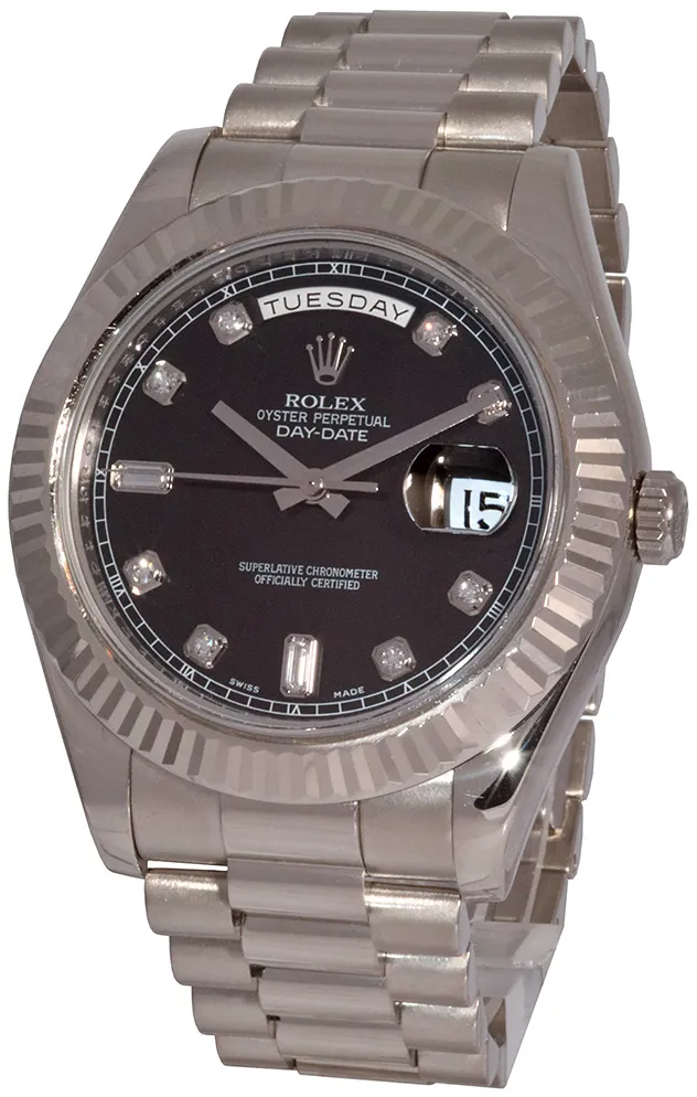 Rolex Day-Date II 218239 41mm White gold Black 1