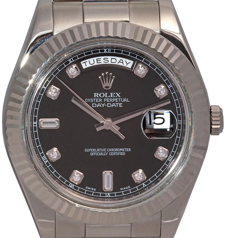 Rolex Day-Date II 218239 41mm White gold Black 2