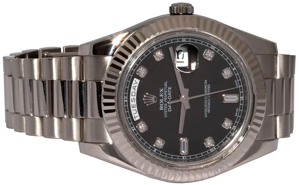 Rolex Day-Date II 218239 41mm White gold Black 4