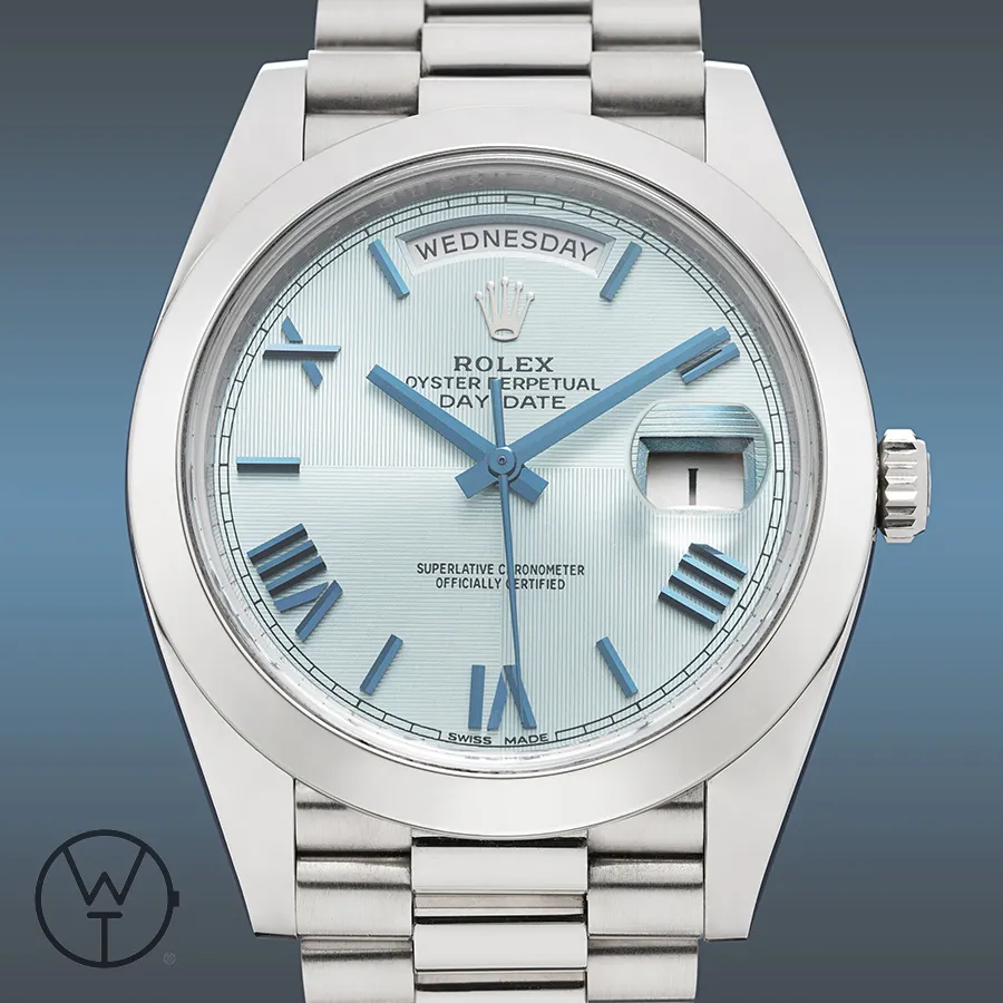 Rolex Day-Date 40 228206 41mm Platinum Blue