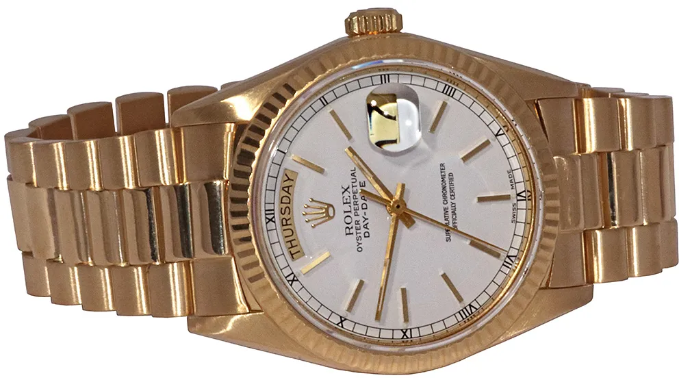 Rolex Day-Date 36 18038 36mm Yellow gold and 18k yellow gold White 5