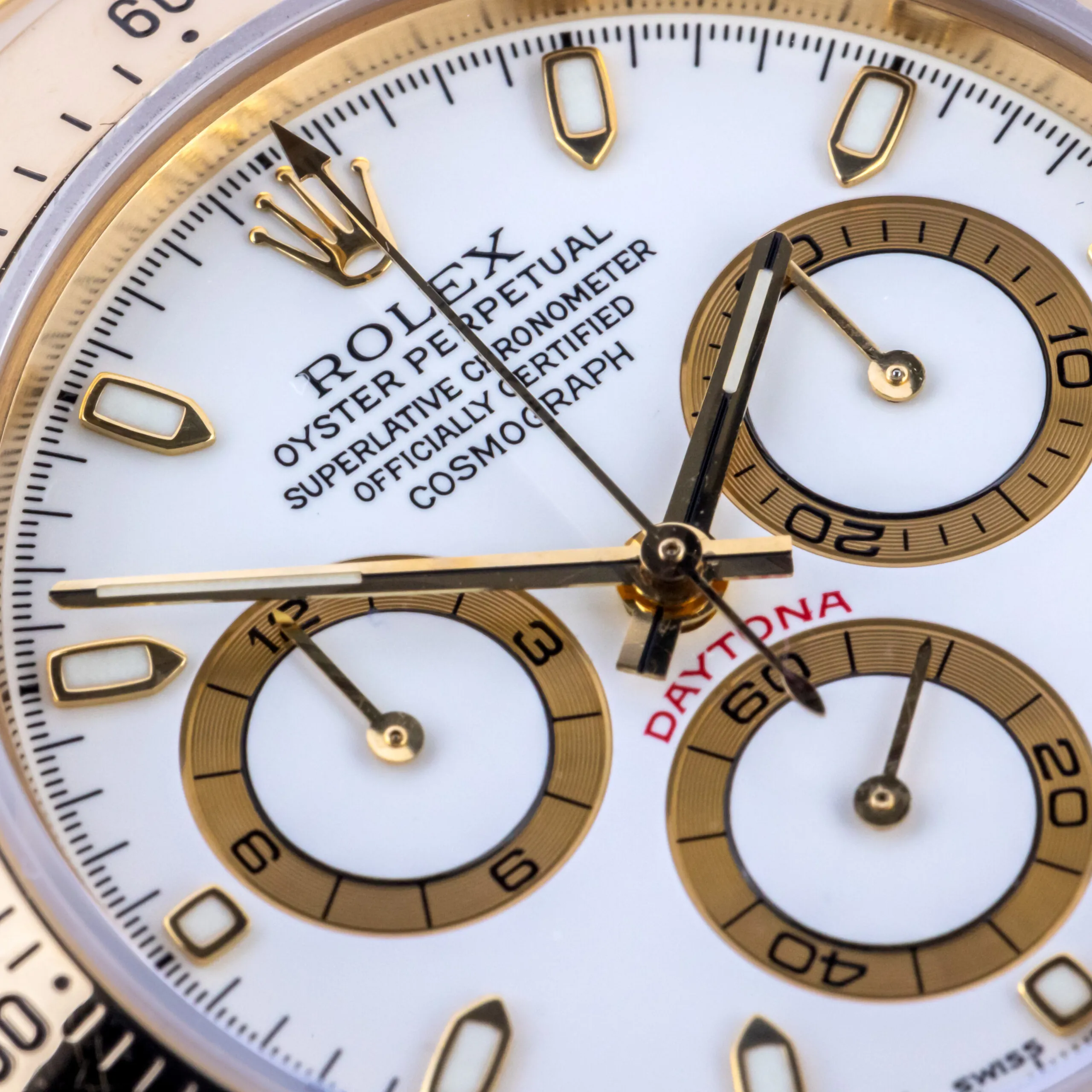 Rolex Daytona 116528 40mm Yellow gold White 1