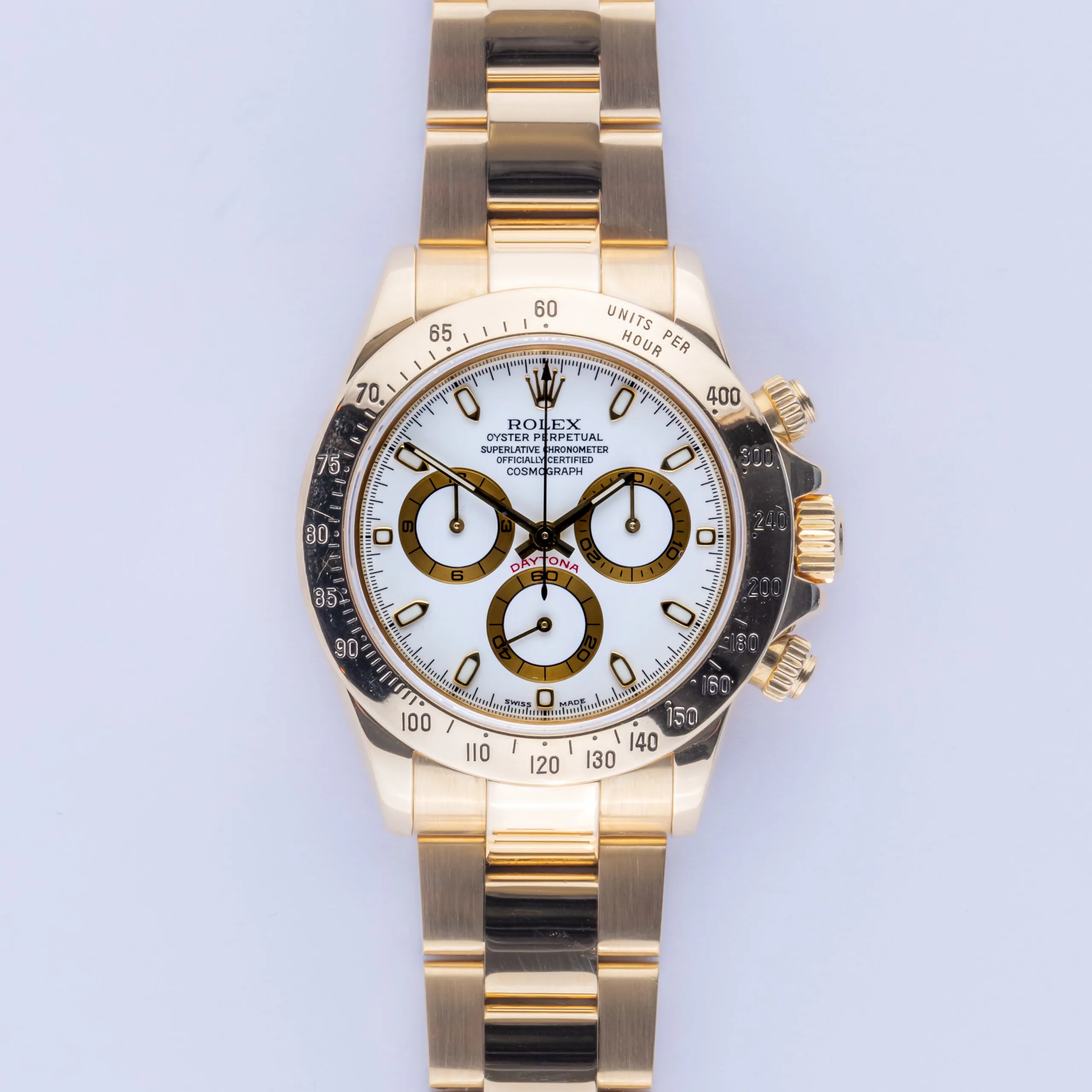 Rolex Daytona 116528 40mm Yellow gold White 2