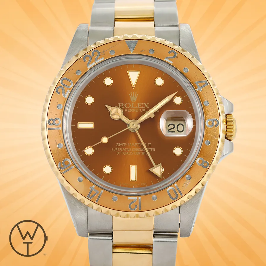 Rolex GMT-Master II 16713 40mm Yellow gold and Stainless steel Brown