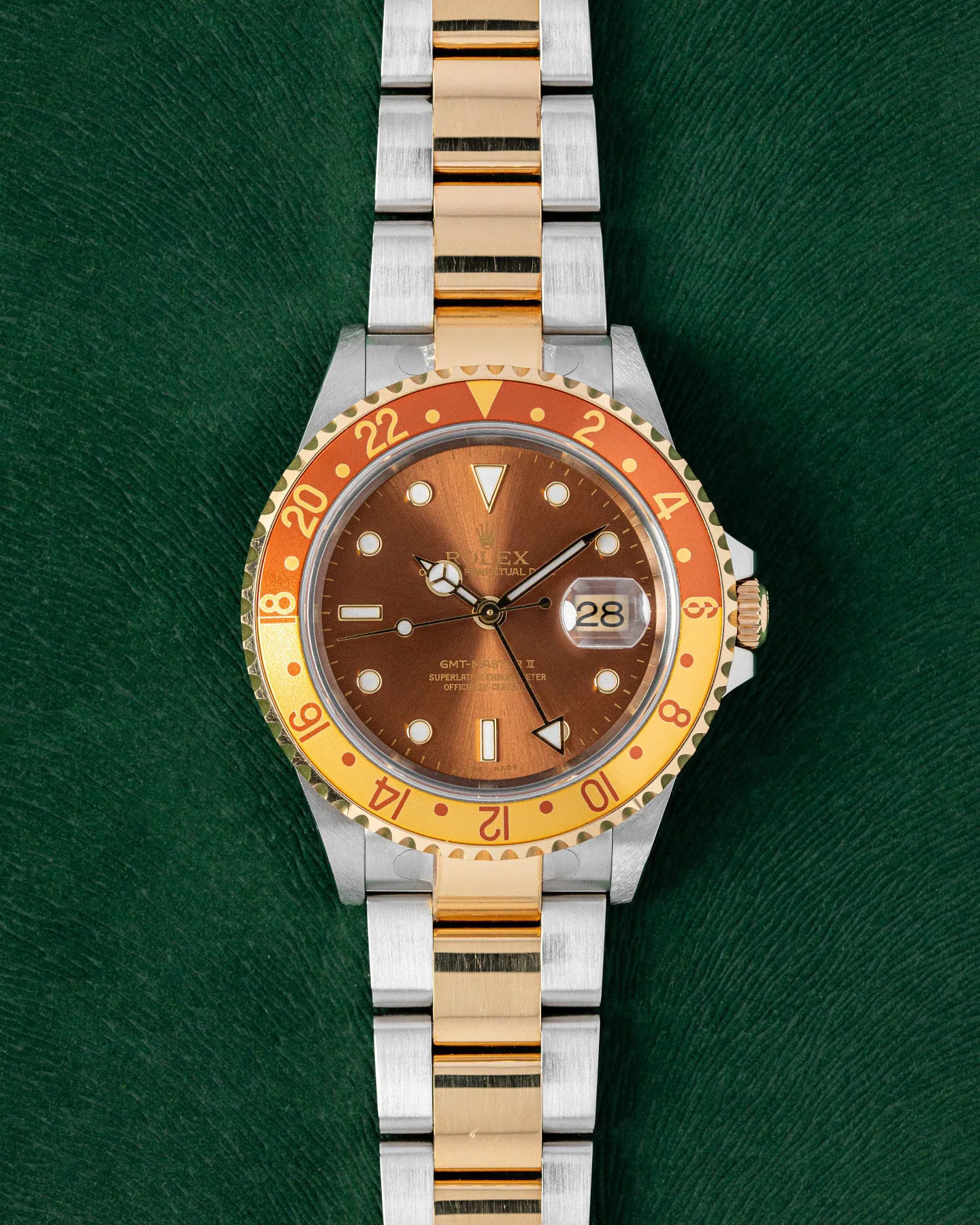 Rolex GMT-Master II 16713LN 40mm Yellow gold Brown