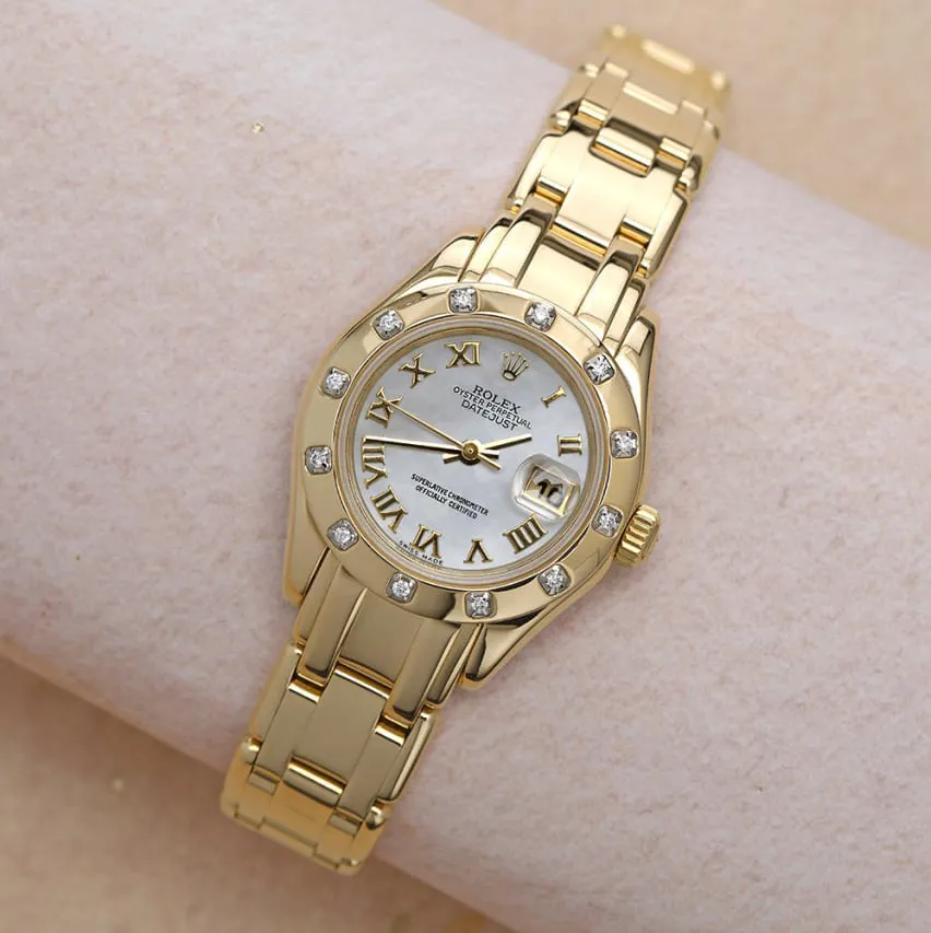 Rolex Lady-Datejust Pearlmaster 80318 29mm Yellow gold Mother-of-pearl