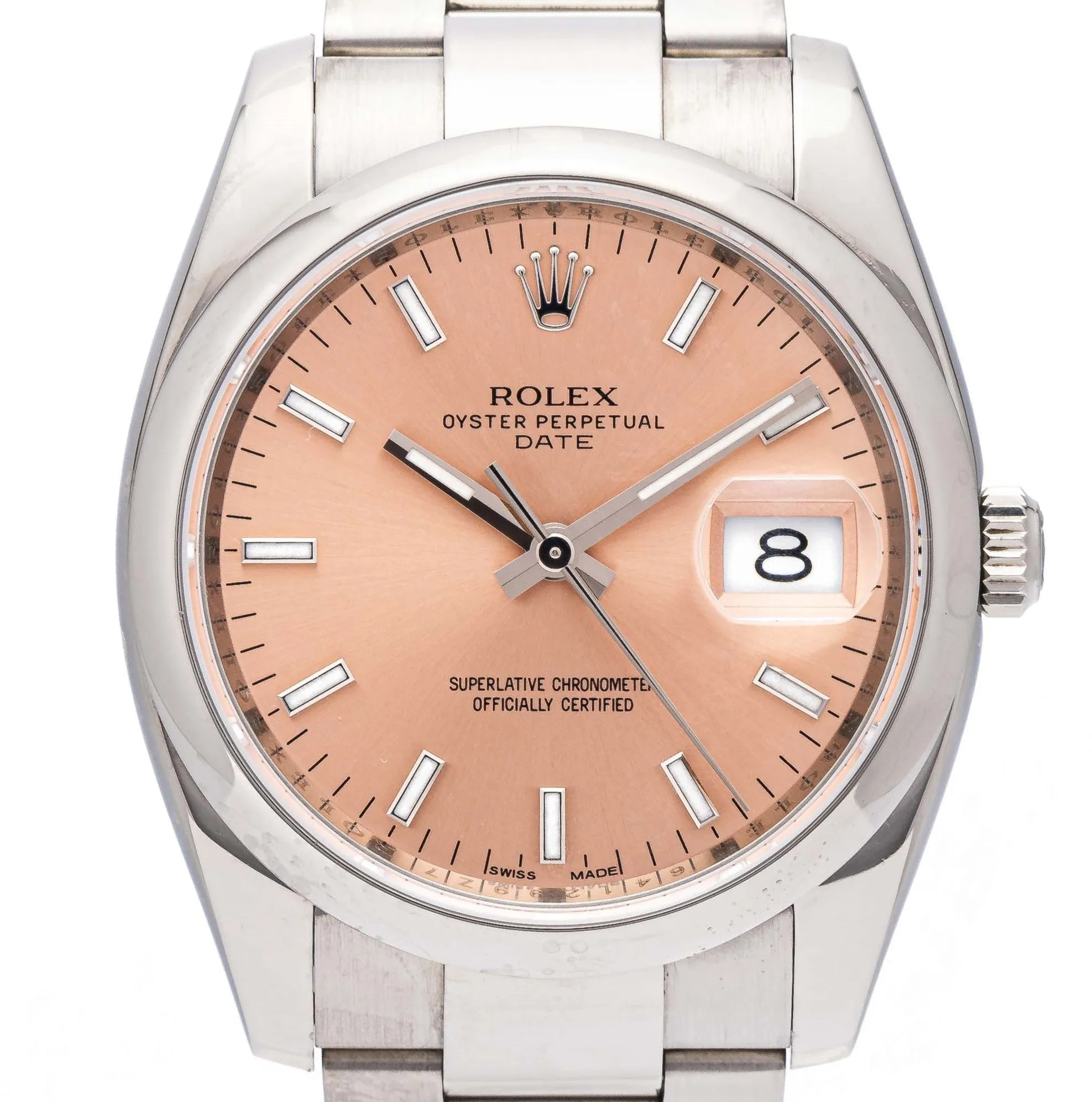 Rolex Oyster Perpetual Date 115200 34mm Stainless steel Rose