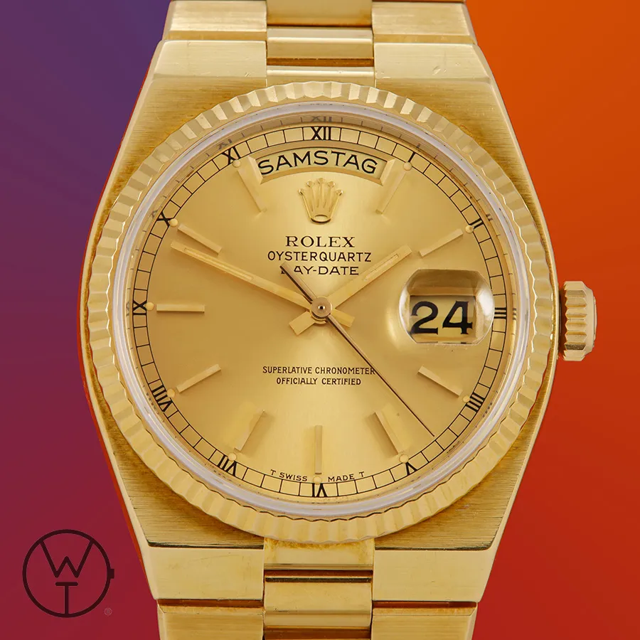 Rolex Day-Date Oysterquartz 19018 36mm Yellow gold champ