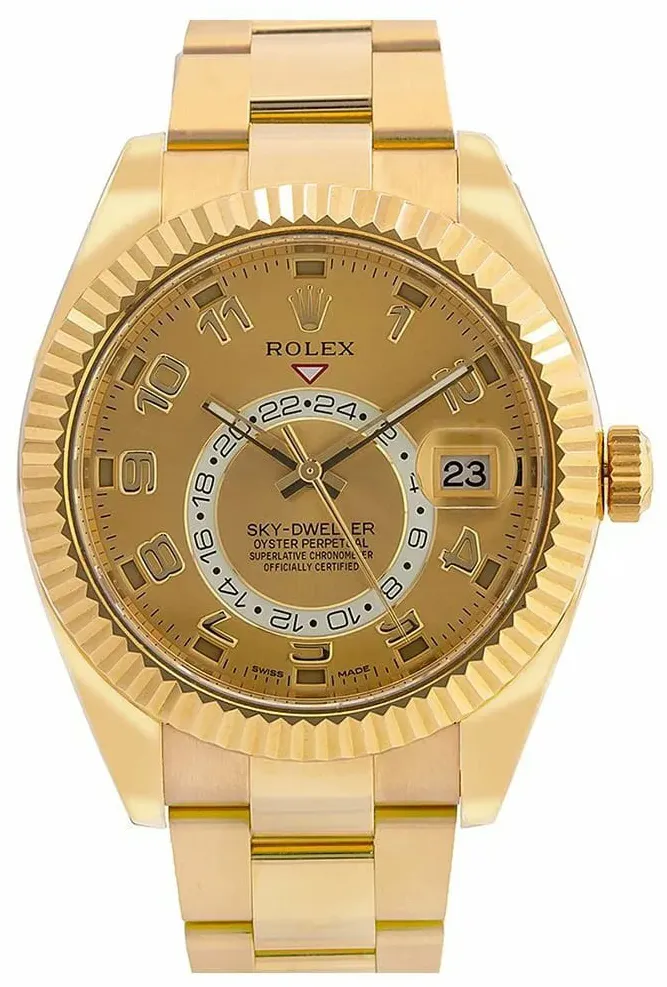 Rolex Sky-Dweller 326938-0002 42mm Yellow gold Champagne