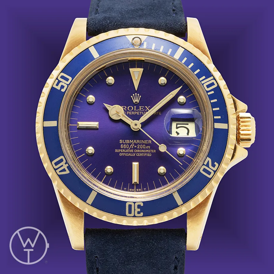 Rolex Submariner 1680 40mm Yellow gold Purple