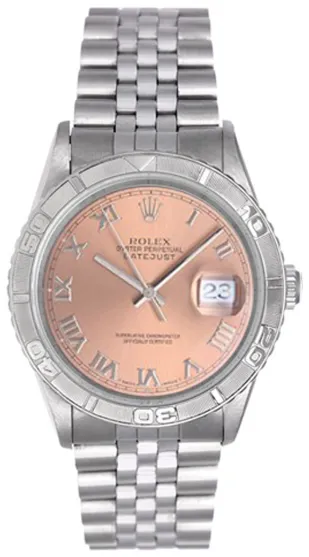 Rolex Datejust Turn-O-Graph 16264 36mm White gold and Stainless steel Salmon