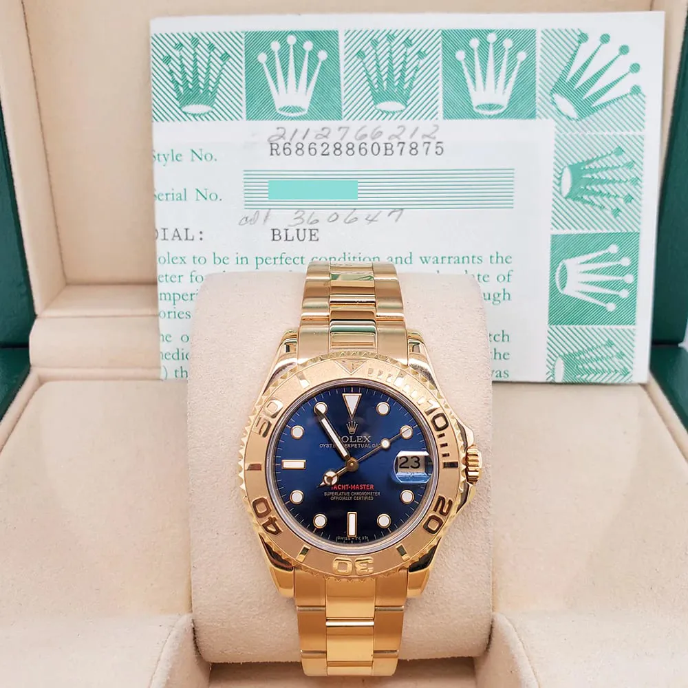 Rolex Yacht-Master 68628 35mm Yellow gold Blue