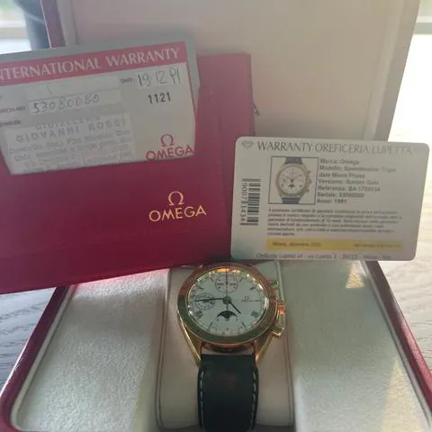 Omega Speedmaster Professional Moonwatch Moonphase 175.0034 39mm Yellow gold White 5