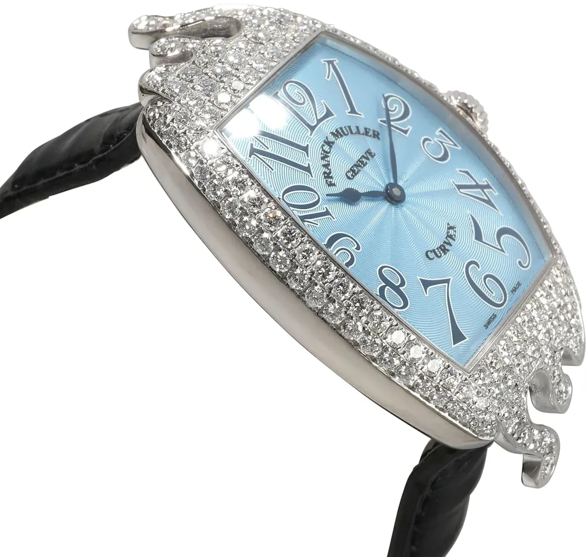 Franck Muller Curvex 7502 QZ HJ POP 28mm White gold Blue 2