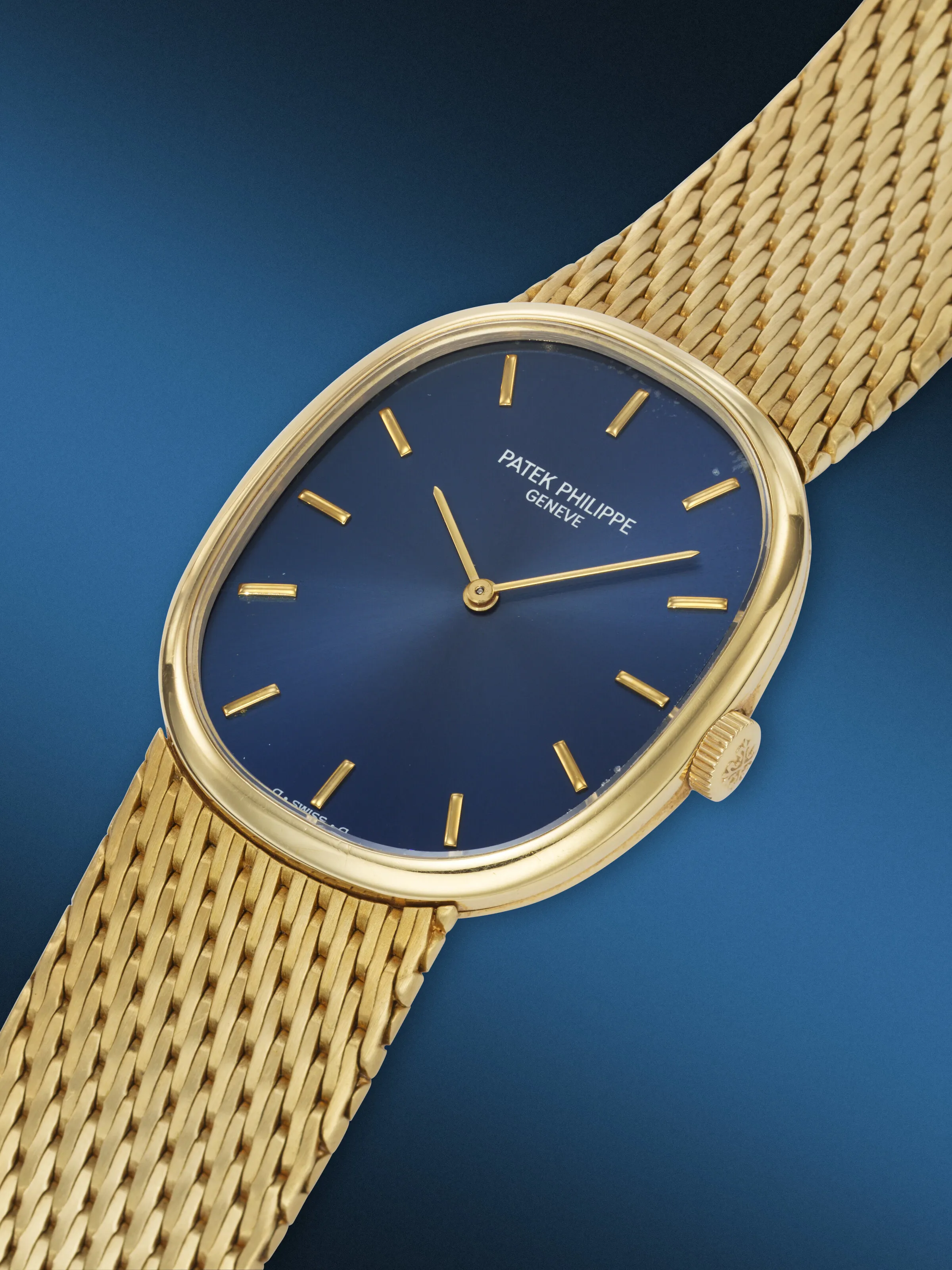 Patek Philippe Golden Ellipse 3748/1 27mm Yellow gold Silvered blue 1