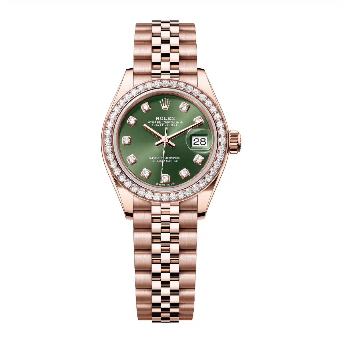 Rolex Lady-Datejust 279135RBR-0015 28mm Everose gold Green