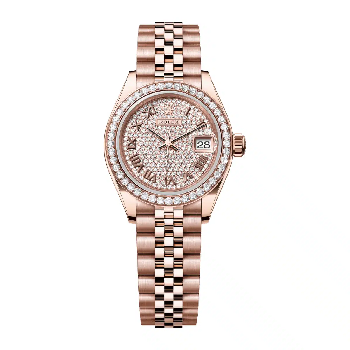 Rolex Lady-Datejust 279135RBR-0022 28mm Everose gold Paved