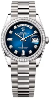 Rolex Day-Date 128349RBR-0010 White gold Blue