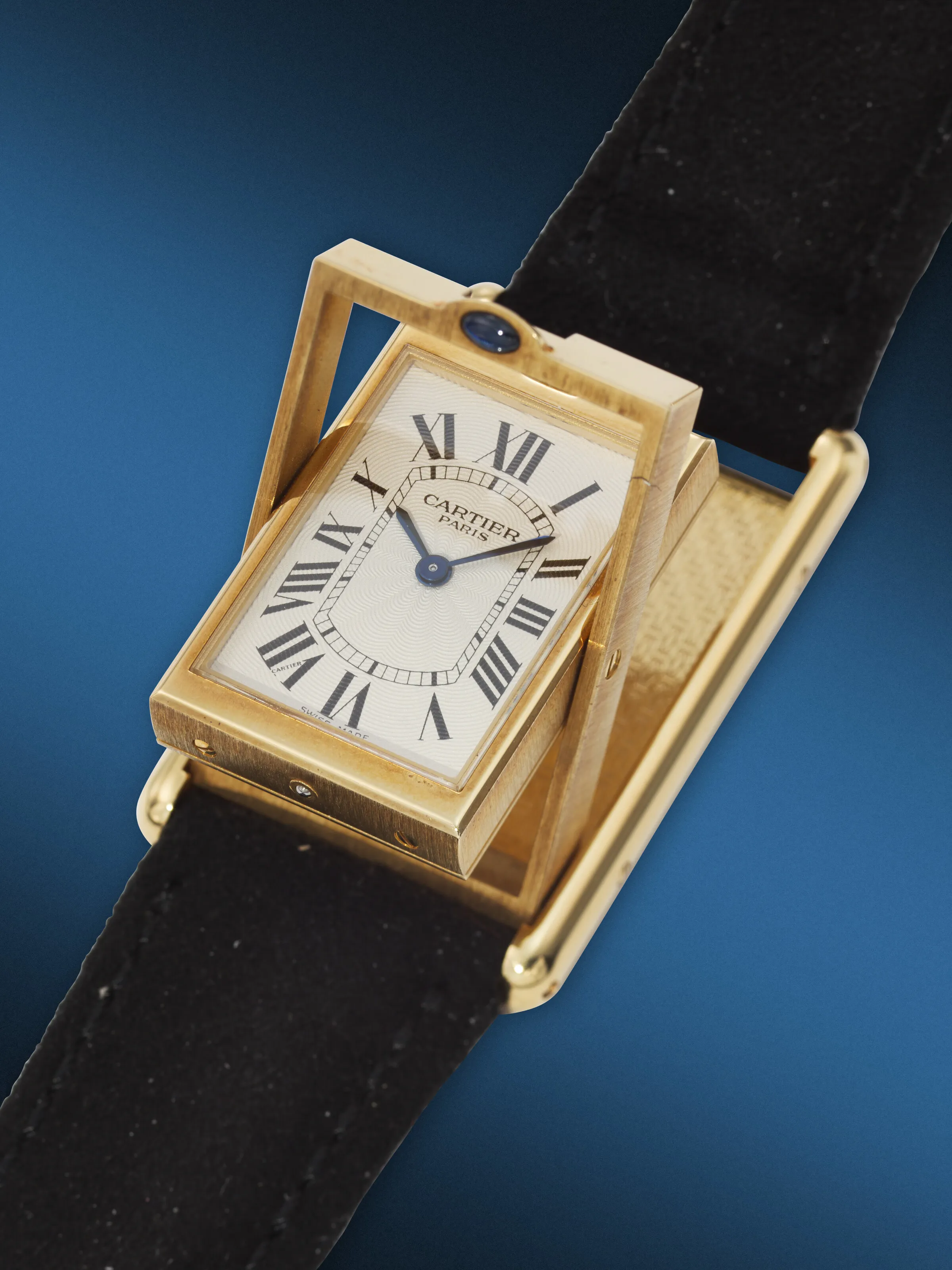 Cartier Tank Basculante 2391 25mm Yellow gold White 1