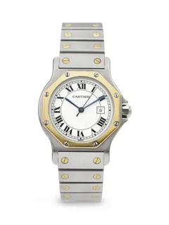 Cartier Santos Octagon 2966 Yellow gold and Stainless steel White