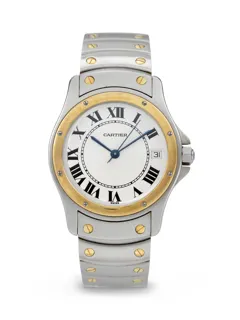 Cartier Santos Ronde 1910 Yellow gold and Stainless steel White