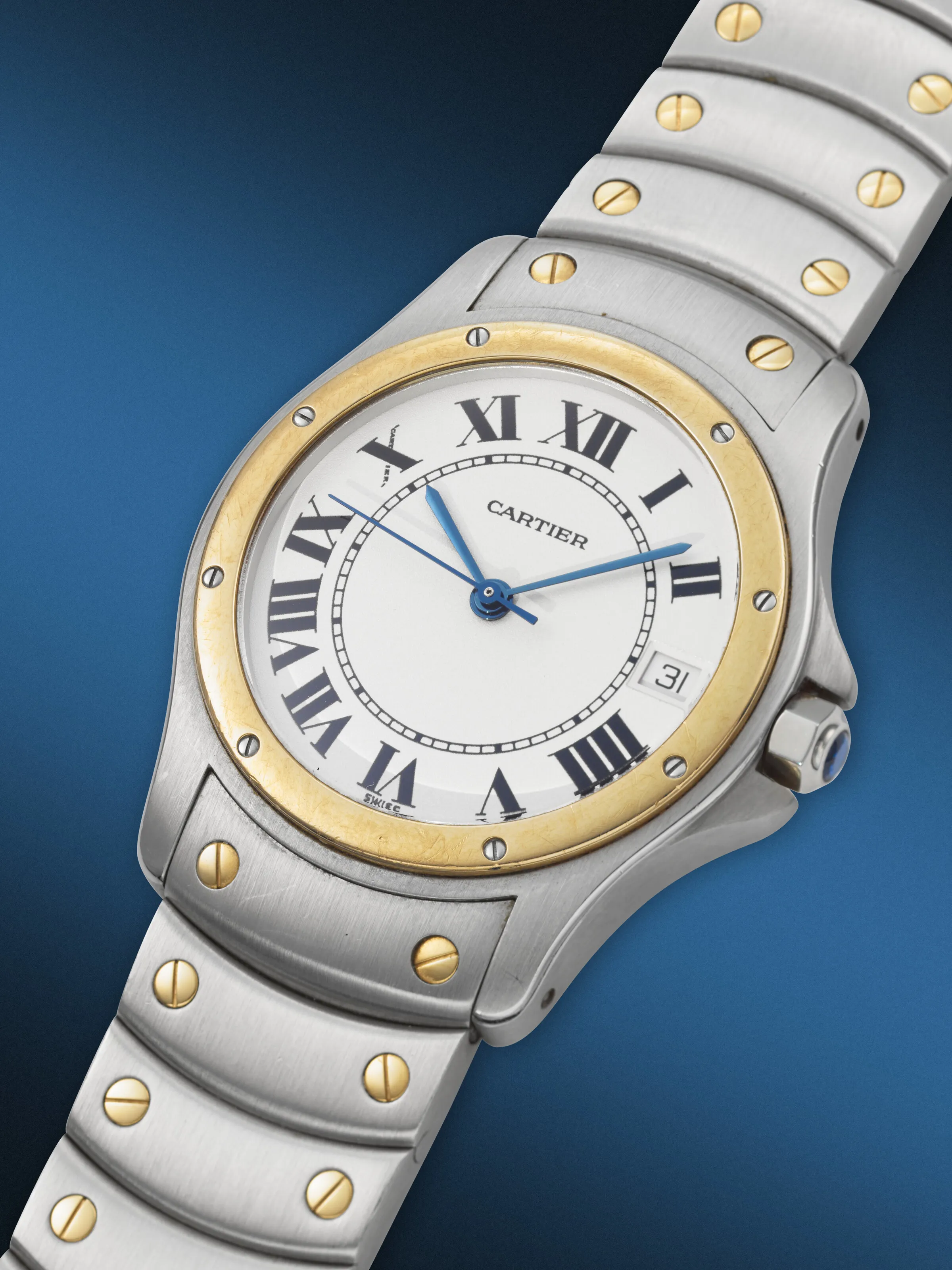 Cartier Santos Ronde 1910 33.5mm Yellow gold and Stainless steel White 1