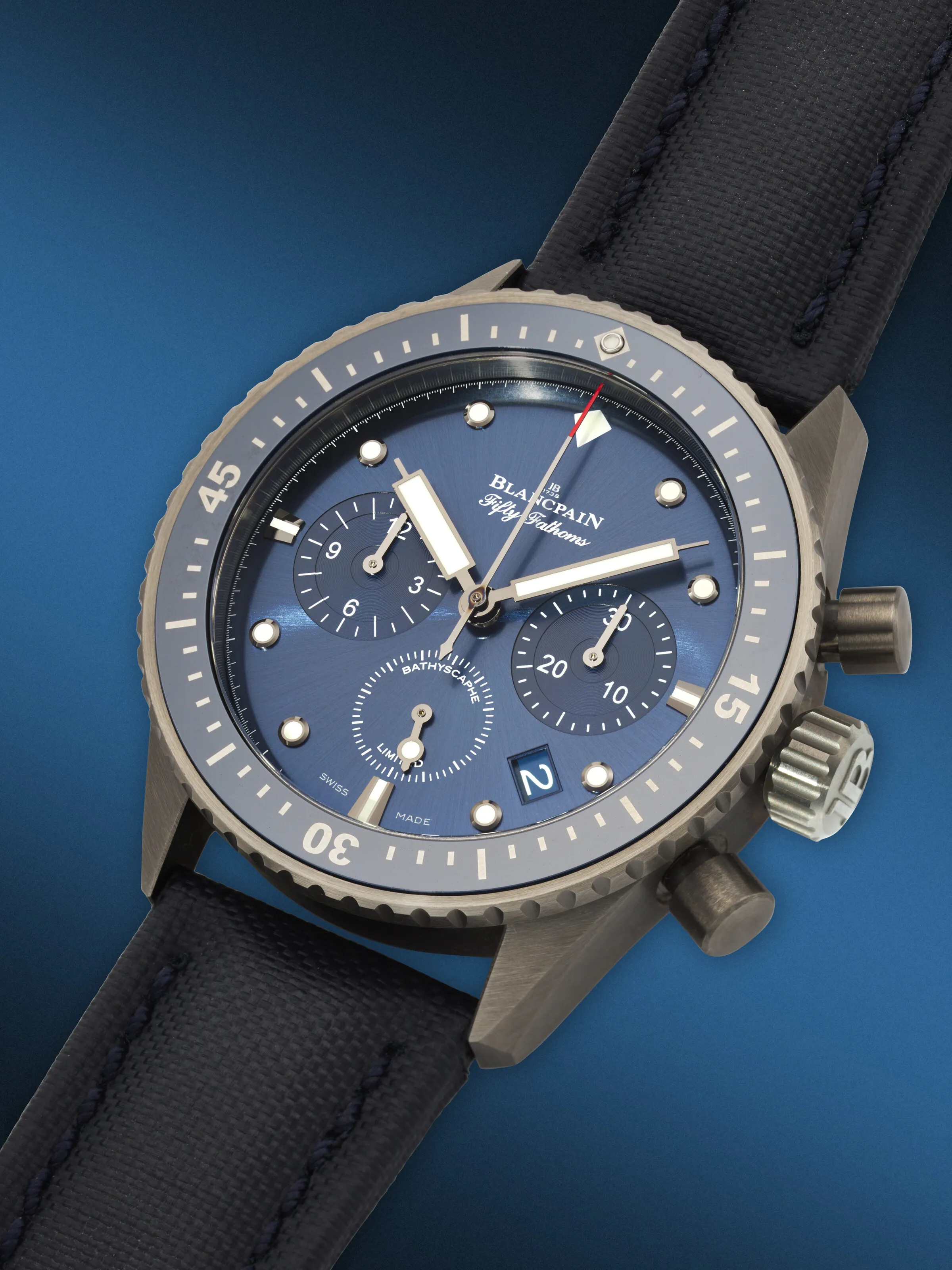 Blancpain Bathyscaphe Chronographe Flyback Ocean Commitment 5200 0240 O52A 43.5mm Ceramic Blue 1