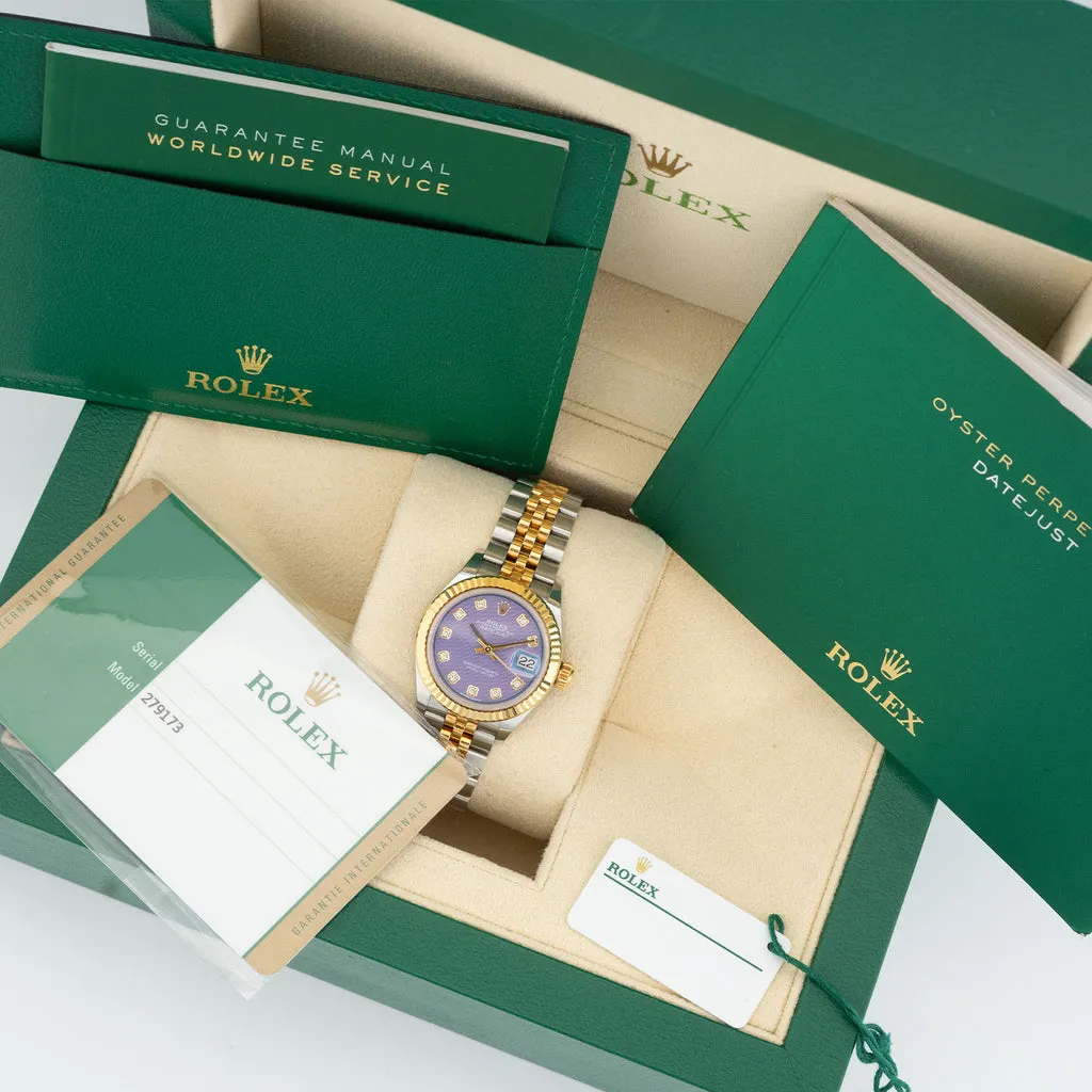 Rolex Lady-Datejust 279173G 28mm Yellow gold and Stainless steel Purple 1