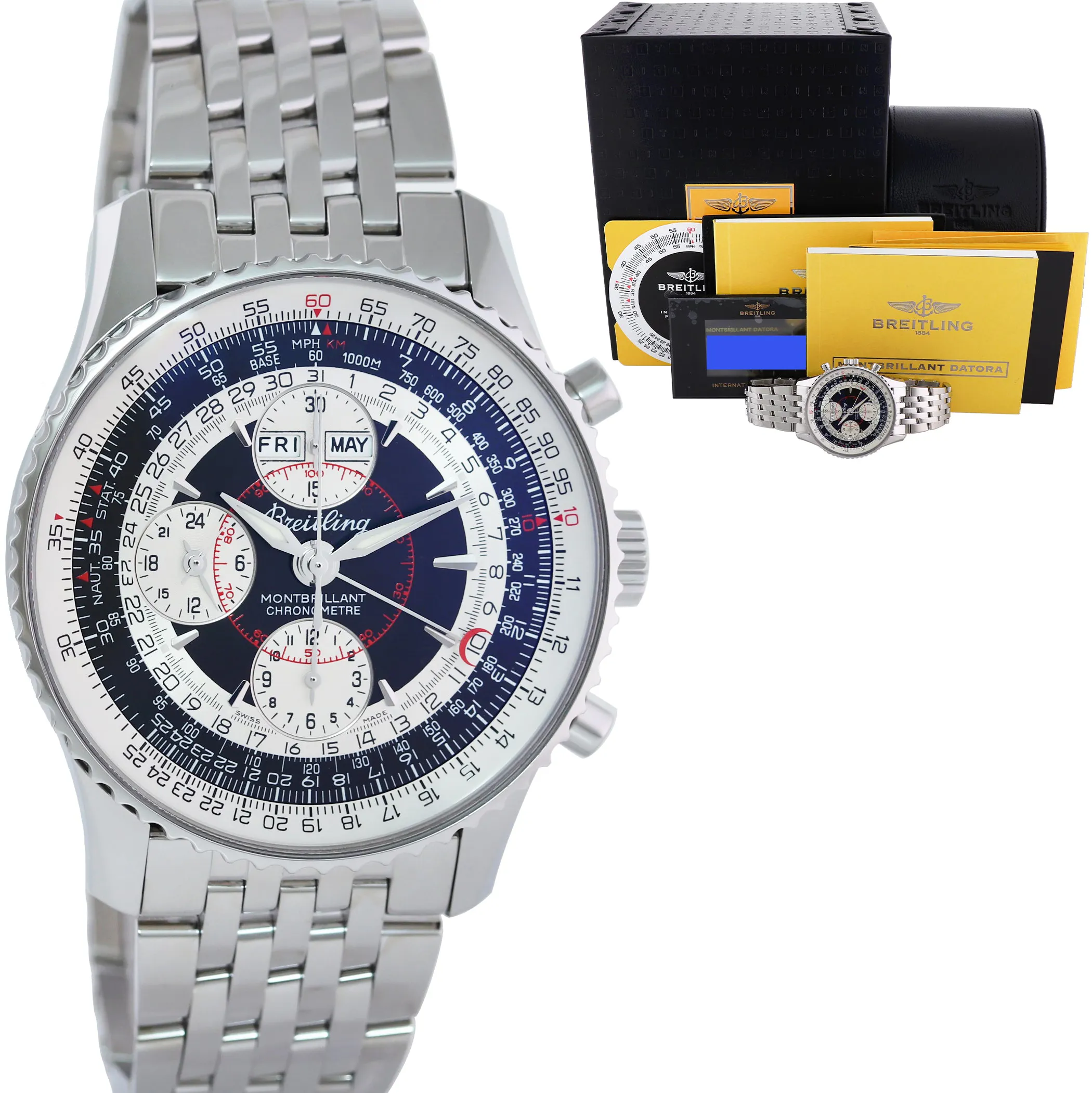 Breitling Montbrillant A21330 43mm Stainless steel Black and white