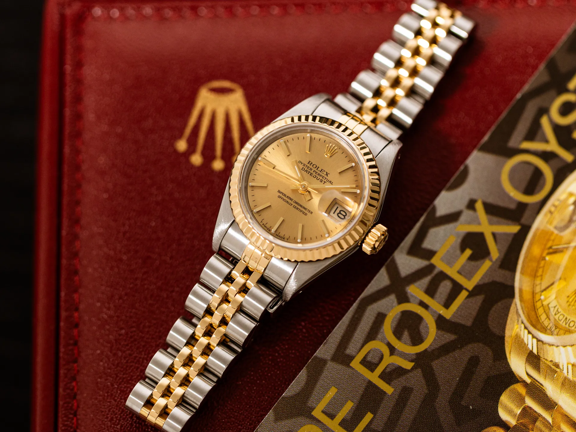 Rolex Datejust 69173 26mm Yellow gold and stainless steel Beige