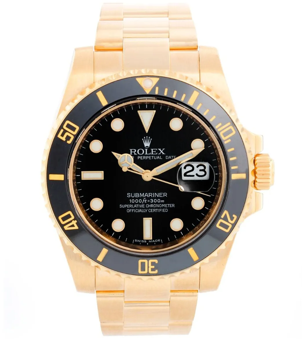 Rolex Submariner 116618LN-0001 40mm Yellow gold Black